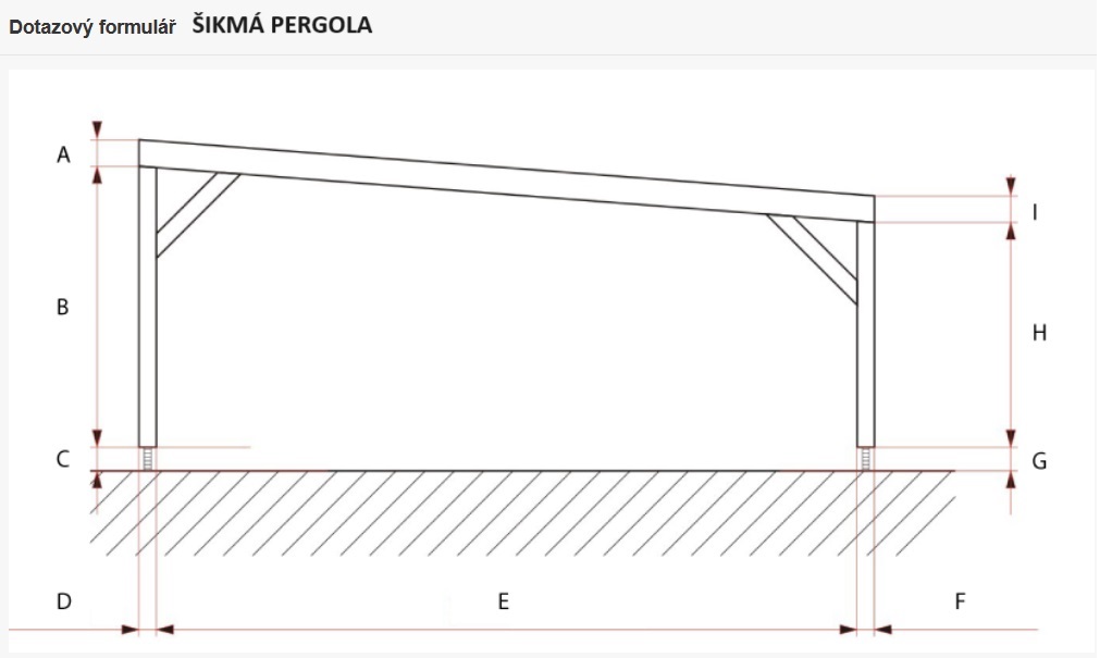 Poptávka šikmá pergola